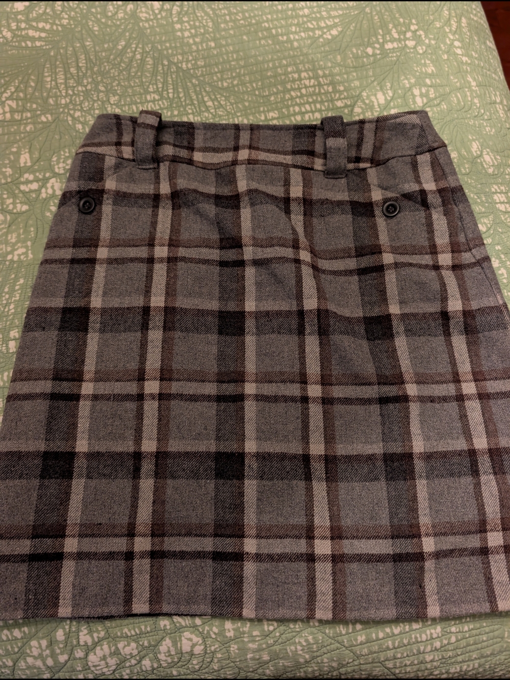 Reitmans Grey Plaid Mini Skirt